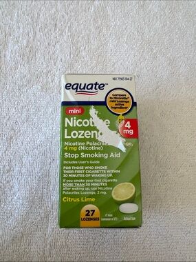equate Citrus Lime Nicotine Lozenges 4 mg - Green